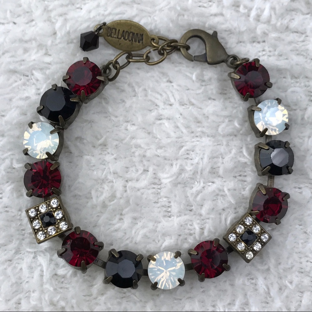 Belladonna Black Red White Rhinestone Bracelet